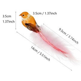 LWINGFLYER Artificial Birds Fluffy Feather Simulation Foam Bird Ornaments for DIY Craft Wedding Decoration Home Garden Party (12pcs Clip)