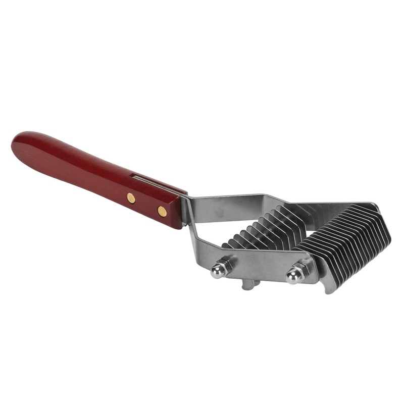 Pet Dematting Comb 2 Rows Stainless Steel Blades Wooden Handle