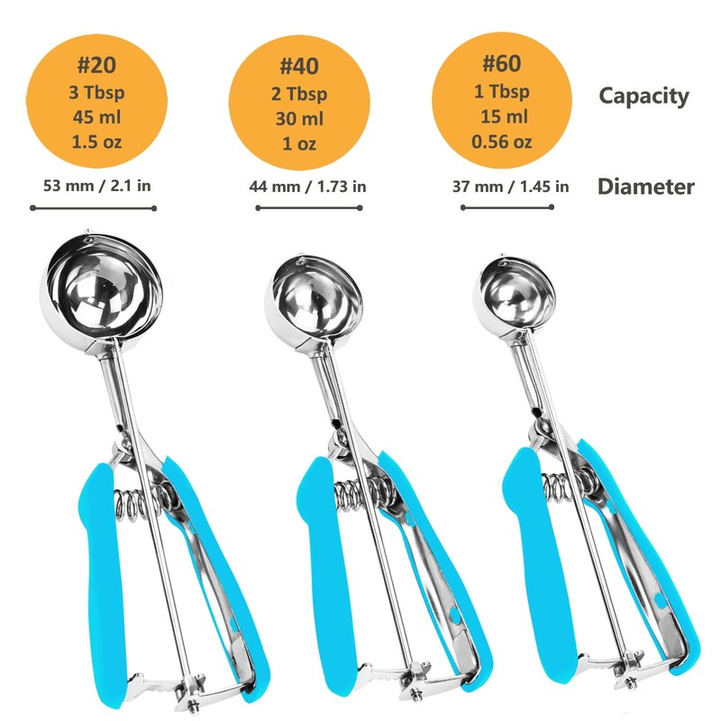 Cookie Scoop Set, 3Pcs Ice Cream Scoop, Cookie Scoops for