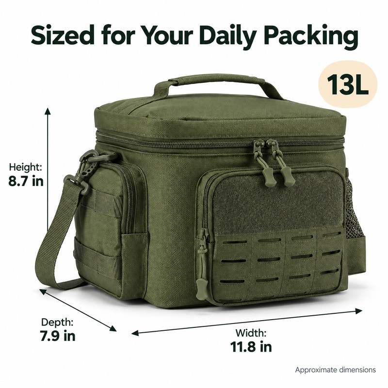 Tactical Insulated Lunch Bag for Work and Camping – 13L