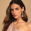 Flyonce Bridal Rhinestone Teardrop Dangle Earrings, Wedding Crystal Drop Earrings
