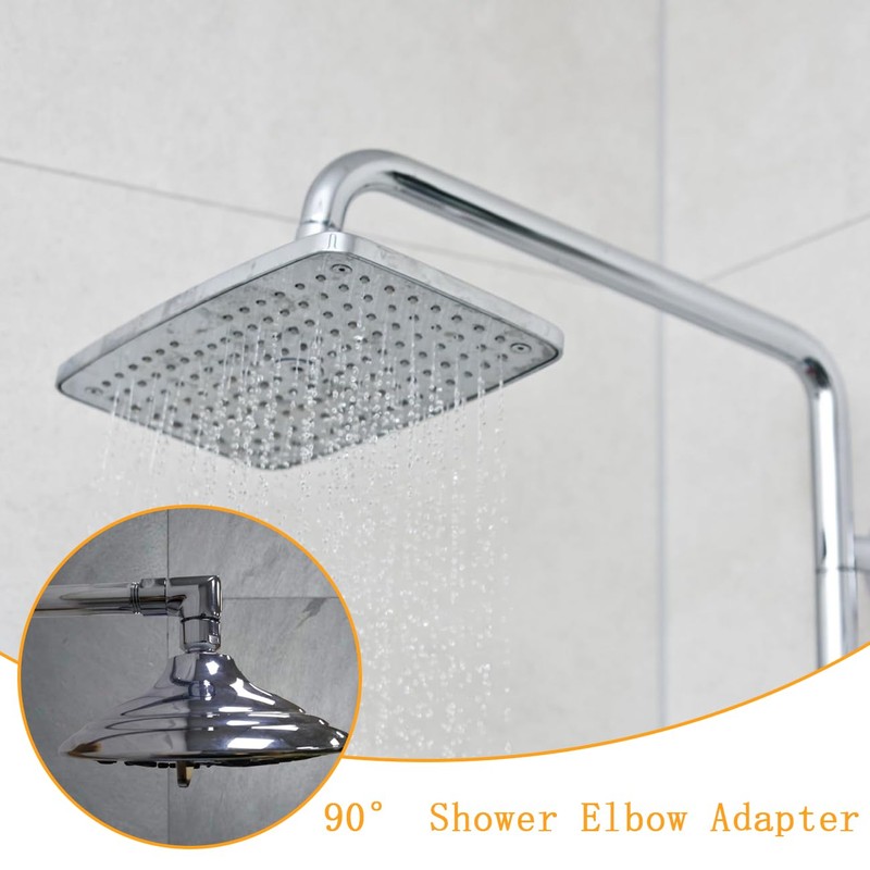Shower Elbow Adapter, 90 Degree Elbow Shower Hose Connector, Adjustable