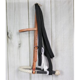 M-Royal Saddles Breaking Hackamore Nylon Reins Cowboy Braided Bosal