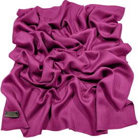CJ Apparel Fuchsia Purple Solid Color Fringe Design Nepalese Shawl Scarf Wrap Stole Throw Head Wrap Pashmina Hand Made in Nepal NEW