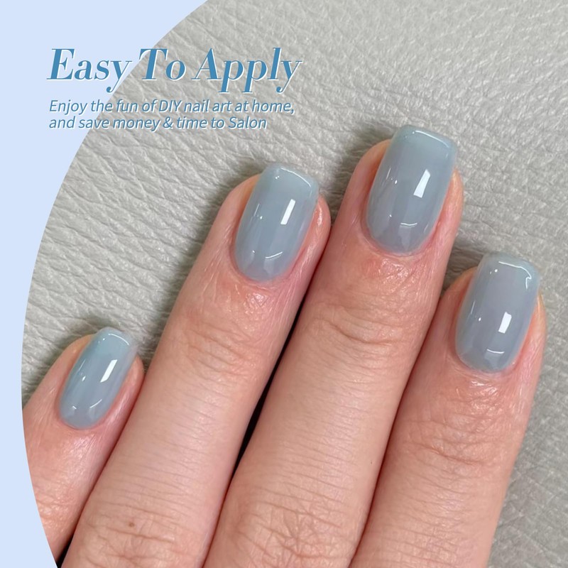 Born Pretty Jelly Blue Gel Nail Polish Set Sheer Transparent
