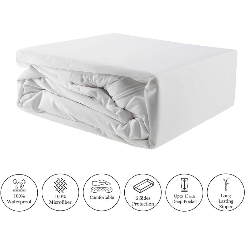 Fullcover Zipped Waterproof Mattress Cover Kingsize 150 x 200 x