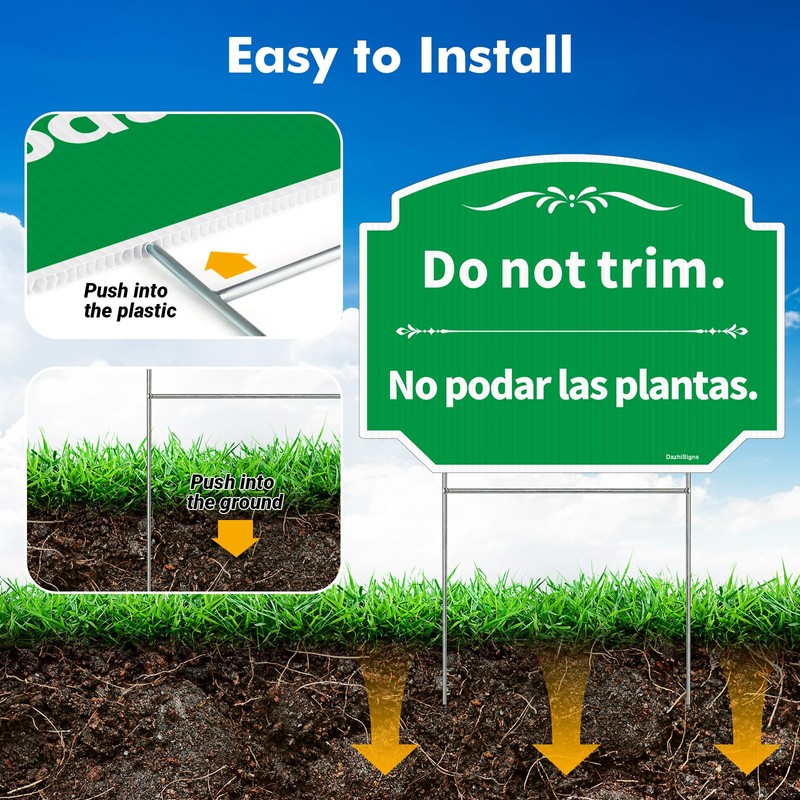 Do Not Trim Sign With Stake