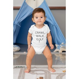 Brain Juice Tees Golf Baby ONESIE® - Crawl Walk Golf ONESIE® Organic Cotton Baby ONESIE® (3-6 Month)