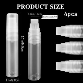 KALIONE 4 Pack Paint Pens 15 mm White Empty Acrylic Permanent Marker Clear Acrylic Paint Marker Pens Fine Point Refillable Marker Pen for Wood Ceramic Metallic Graffiti Paper Drawing