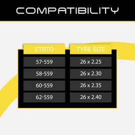 26" Baldwins Cycle/Bike Inner Tube 26" x 2.20 to 2.50 (Fits any 2.20, 2.25, 2.30, 2.35, 2.40, 2.50 Tyre) Schrader/Car Type Valve & BALDY'S TYRE LEVER