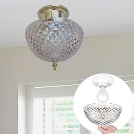 Evelots Ceiling Clip-on Light Bulb Shade-Lamp-Dome-Diamond Cut-Acrylic-Set/4