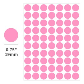 Ouzoustate 1400 PCS Pink Circle Dot Stickers 3/4" Round Color Coding Label Stickers