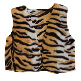 KarnevalsTeufel Adult Costume Plush Vest Tiger with Fur Pattern Predator Cat (Medium)