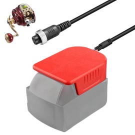 Laimiao Fishing Reel Battery Adapter for Milwaukee 18V M-18 Battery Converter, Work for Daiwa 14.4V SEABORG 800MJ,SABORG 1200MJ, Electric Fishing Reels Power Cord Cable