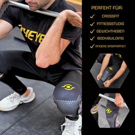 Theyet 7mm Neoprene Compression Knee Sleeves for CrossFit Pack of 2 | for Women and Men | Fitness Powerlifting Weightlifting Strength Gym | Sports Knee Pads for Knee Graps Additional Support