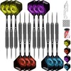 CyeeLife Steel tip Darts 22g+16 Flights+Sharpener+Dart Tool+12Aluminium shafts with Rubber
