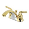 Kingston Brass KB2622B Naples 4-Inch Centerset Lavatory Faucet Brass Pop-Up,
