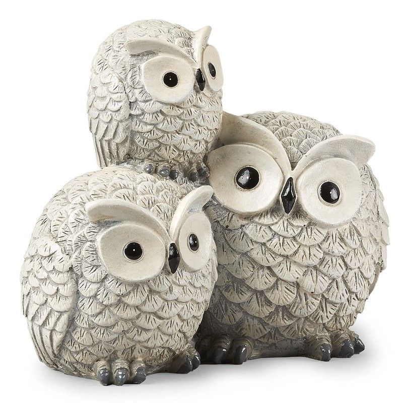 Garden Items Owls Garden Statue, one Size, Light Gray