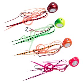 goture Sea Raba Snapper Fishing, Playful, Boat Fishing, 4.2 oz (120 g), Green, Red, 4 Color Set