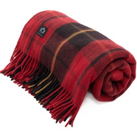 Arcturus Wool Blanket Throw - 50in x 60in - Clan Wallace Plaid