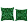 Atteestude Green Leopard Cat Animal Print Throw Pillow, 18x18, Multicolor