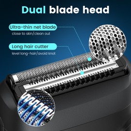 Brightup Electric Foil Shavers for Men, Mini Electric Razor for Shaving Face, Compact Travel Shaver with Floating Blades, Waterproof Wet/Dry Razor USB C Rechargeable
