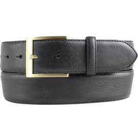 BELTINGER High Quality Denim Belt Made of Full Cowhide Leather with Golden Belt Buckle 4.0 cm | Cambered Leather Belt Men 40 mm | Jeans Belt Made in Italy, Black, Gold