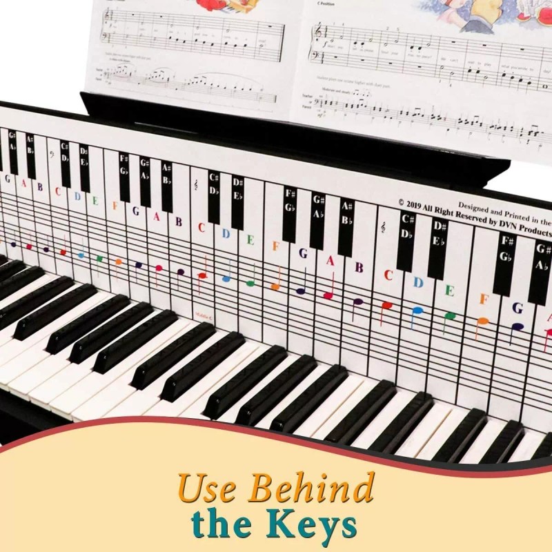 QMG Piano and Keyboard Note Chart, Ideal Visual Tool for