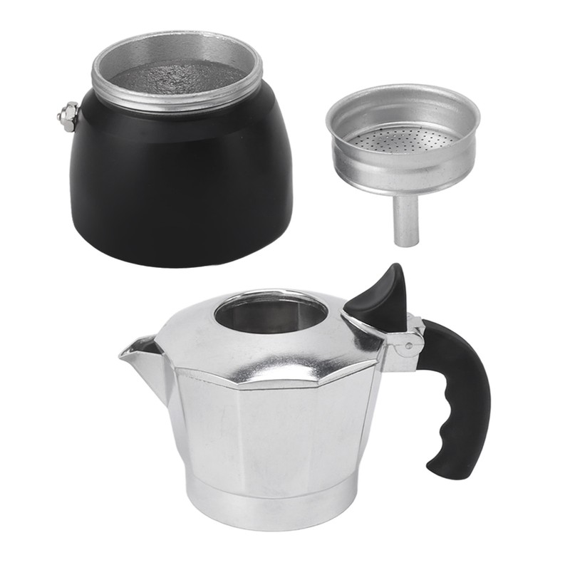 Moka Pot with Double Valve 150ML octagonal Aluminum Moka Stovetop