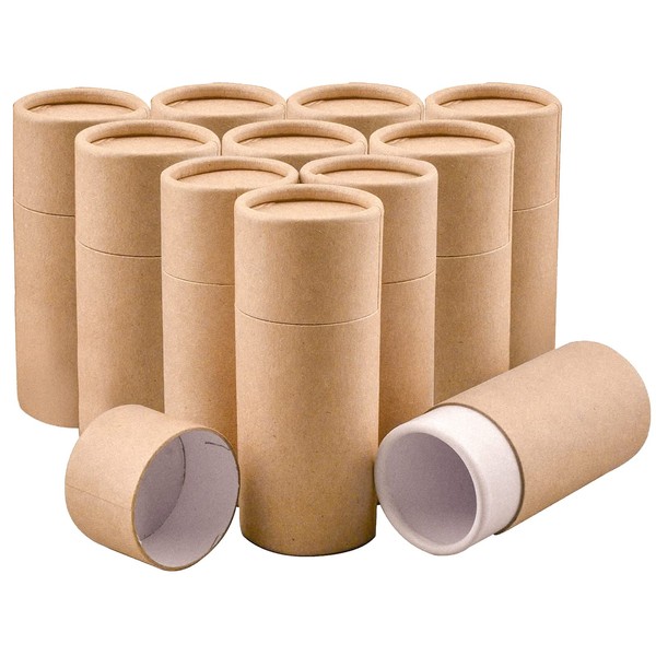 WANDIC Kraft Paperboard Tube, 10 Pcs Round Kraft Paper Container for Kraft Gift Wrapping, Non Push(30ml)