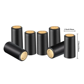 Blulu 120 Pcs Wine Sealer for Bottles PVC Heat Shrink Capsules Bottle Caps for Wine Making Cellars and Home Use (Black)
