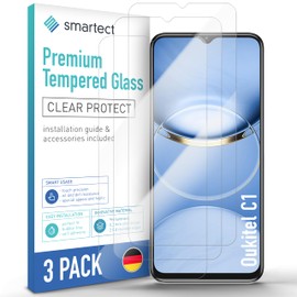 smartect Schutzglas [3 Stück, Klar] kompatibel mit Oukitel C1, HD Schutzfolie Anti-Kratzer, Blasenfrei, 9H Härte, 0.3 mm Ultra-klar, Ultrabeständig