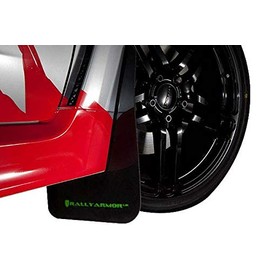 Rally Armor Black UR Mud Flap Performance Red Logo for 2019 Hyundai Veloster N