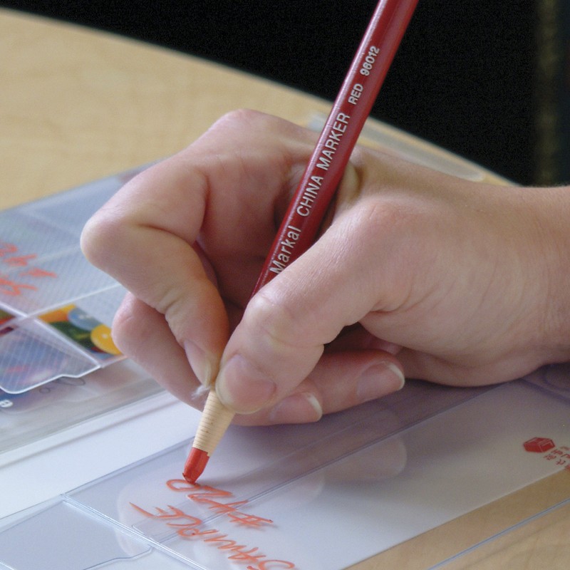 Markal Paper Wrapped China Marker, Yellow (Pack of 12)