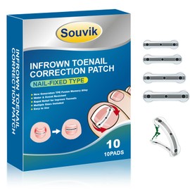 Souvik Ingrown Toenail Correction Tool Kit, Nail Correction Clip, Toenail Correction Patch, 180° Bend and Memory Alloy Rebound, for Home Use - Men, Women, 10 Pieces