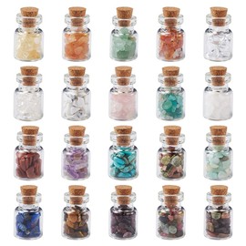Cheriswelry Mini Gemstone Wishing Bottles Set for Jewellery Making and Home Decoration 20 Pieces