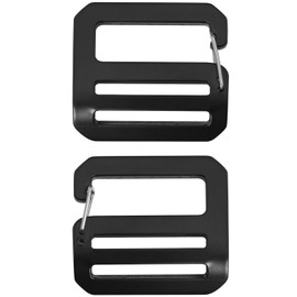 LUORNG 2PCS Adjustable Spring Door Push to Open G Shaped Buckle with Aluminum Alloy Inner Diameter 1.5in, One on the Left and One on the Right Hardware Fastener for Bags Backpacks Hooks Black