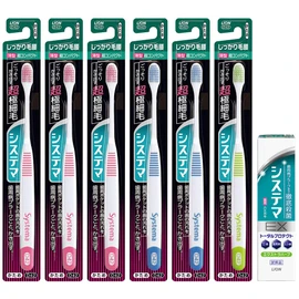 Sistema Brush Firm Hair & Waist Type, Ultra Compact, Firm Set, 6 Pieces + ex Toothpaste