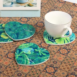 OEYEWOW 2-Pack Family Love Ceramic Coasters for Coffee, Drinks & Beer - Heartwarming Kitchen Decor with Heart Design, Durable Absorbent Cup Mats & Housewarming Gift (Coaster_14)