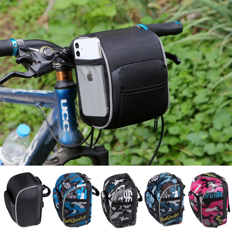 Boxonly Red Camo Handlebar Bag, Waterproof Bike Frame Bag, Large