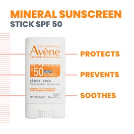 Eau Thermale Avene Mineral Sunscreen Stick SPF 50, 0.5 Oz.
