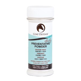 Coat Defense Daily Preventative Powder for Horses - Safe & Effective Equine Sweet Itch, Skin Funk, Scratches, & Rain Rot Treatment - Dry Shampoo for Horses, 8 oz Formula with All Natural Ingredients