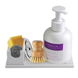 FUYAHA Diatomaceous Earth Sponge Holder - Fast Drying Kitchen Sink Caddy, Kitchen Sink Sponge Holder - Stone Kitchen Sponge Holder for Sink - Dish Sponge Holder