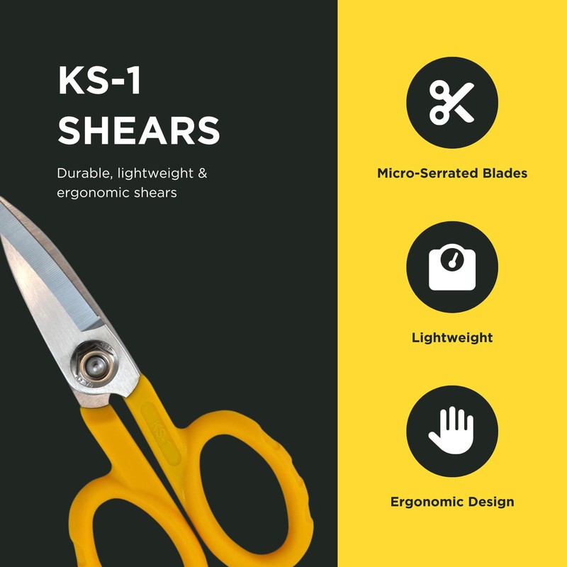 Miller KS-1 Yellow Fiber Optic Kevlar Scissors, Easily Portable Utility