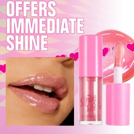 Hydrating Lip Oil，Lip Gloss Oil，Long Lasting Plumping Lip Gloss，Non-StickyTinted Lip Balm Lip Care Transparent Toot Lip Oil，Prevents Lip Lines and Dry Cracked Lips