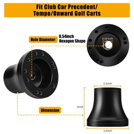 Club Car Steering Wheel Adapter Hub for Club Car Precedent/Tempo/Onward Golf Carts with 5-6 Holes Golf Cart Steering Wheel