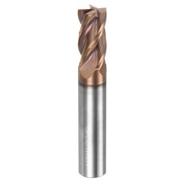 sourcing map Carbide Square End Mill, 1/2" Diameter TiAlN Coated 4 Flutes Milling Bit Cutter, for Hardened Steel Stainless Steel Alloy Metal, 1/2" Shank 1" Cut Length 3" Long HRC50