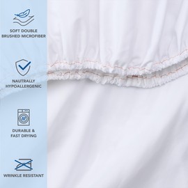 Arkwright Bulk Twin XL Fitted Sheets - Pack of 6 - Soft Brushed Microfiber Hypoallergenic Bottom Sheet Only with Deep Pocket, Bedding Essentials for Hosts and Hotels, White