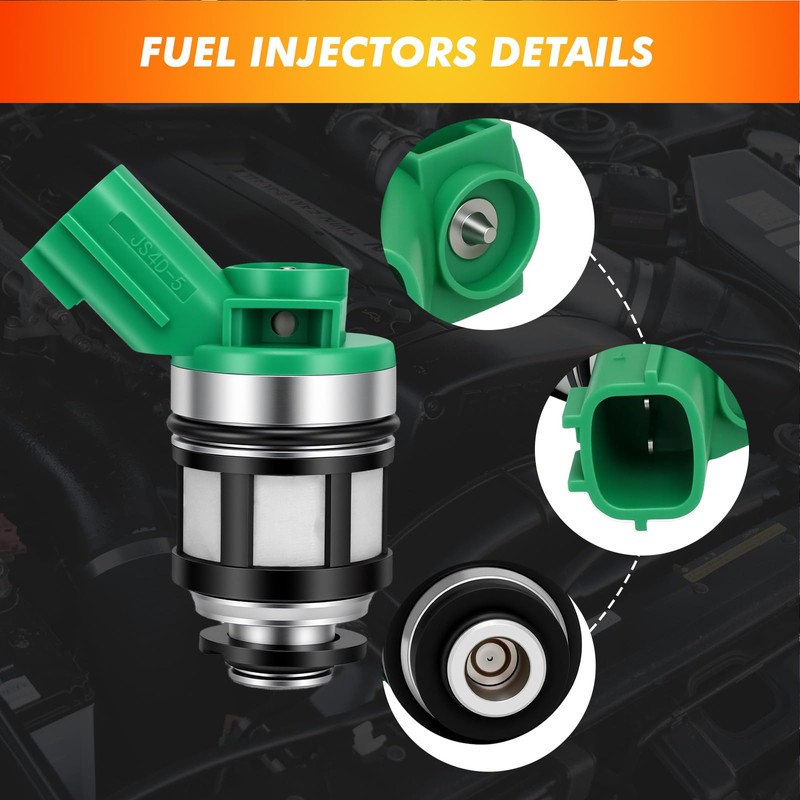 1996-2004 4PCS Fuel Injectors Compatible for Nissan Frontier, Pickup, Xterra