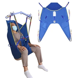 EZ Assistive Patient Lift Universal Padded Sling with Head Support, Lift U-Sling for Patient Transfer and Reposition Home Use, 500lbs (Blue, Medium)
